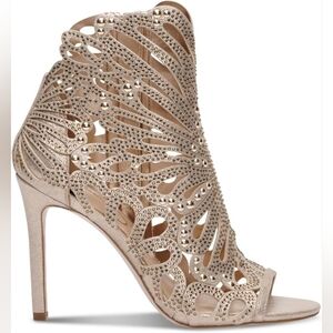 Jessica Simpson Black Jayley Studded Cut Out Stiletto Ankle Bootie Size 7.5